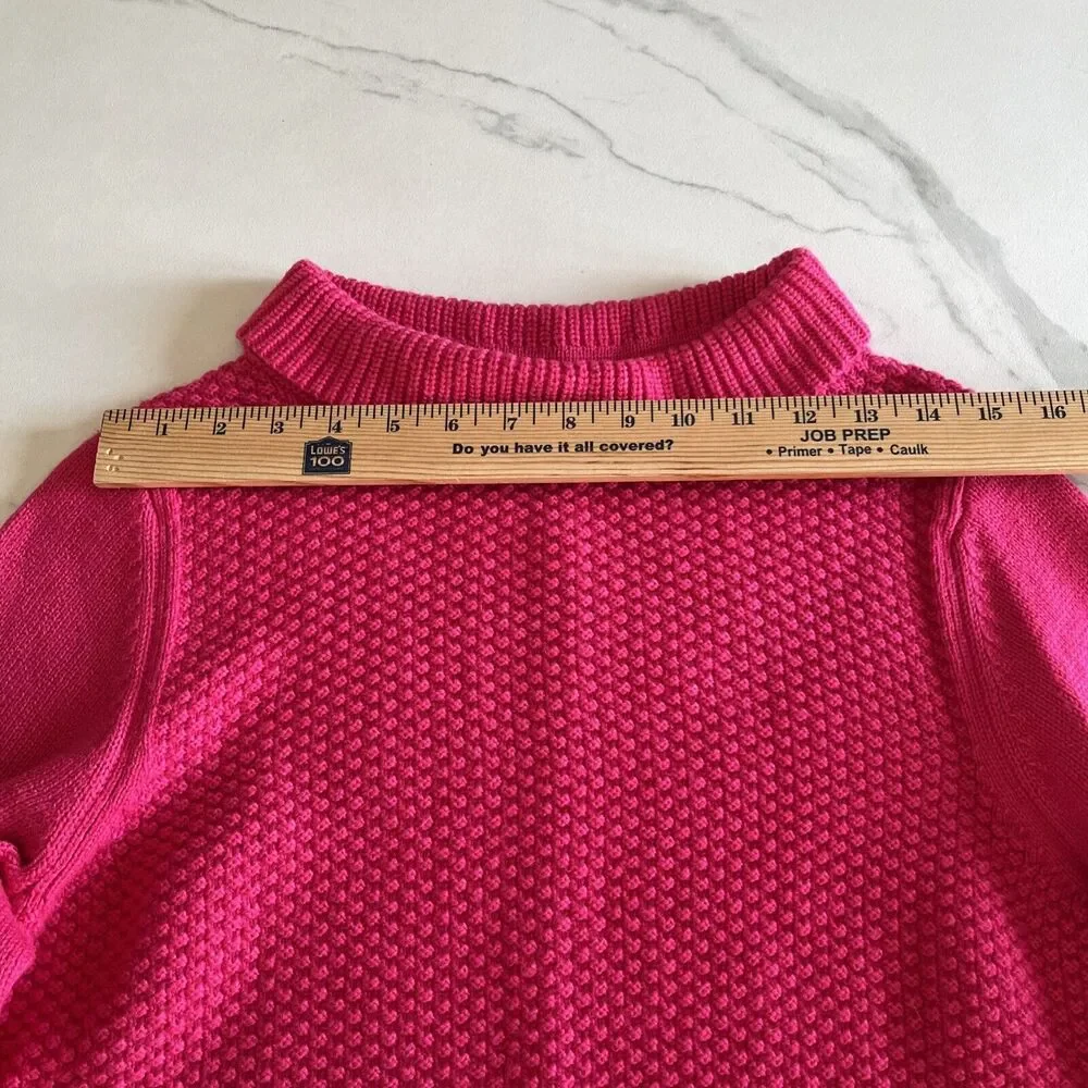 Talbots Cuff Neck Knit Pullover Sweater Dark Pink 3-Button Side Women's Plus 1X